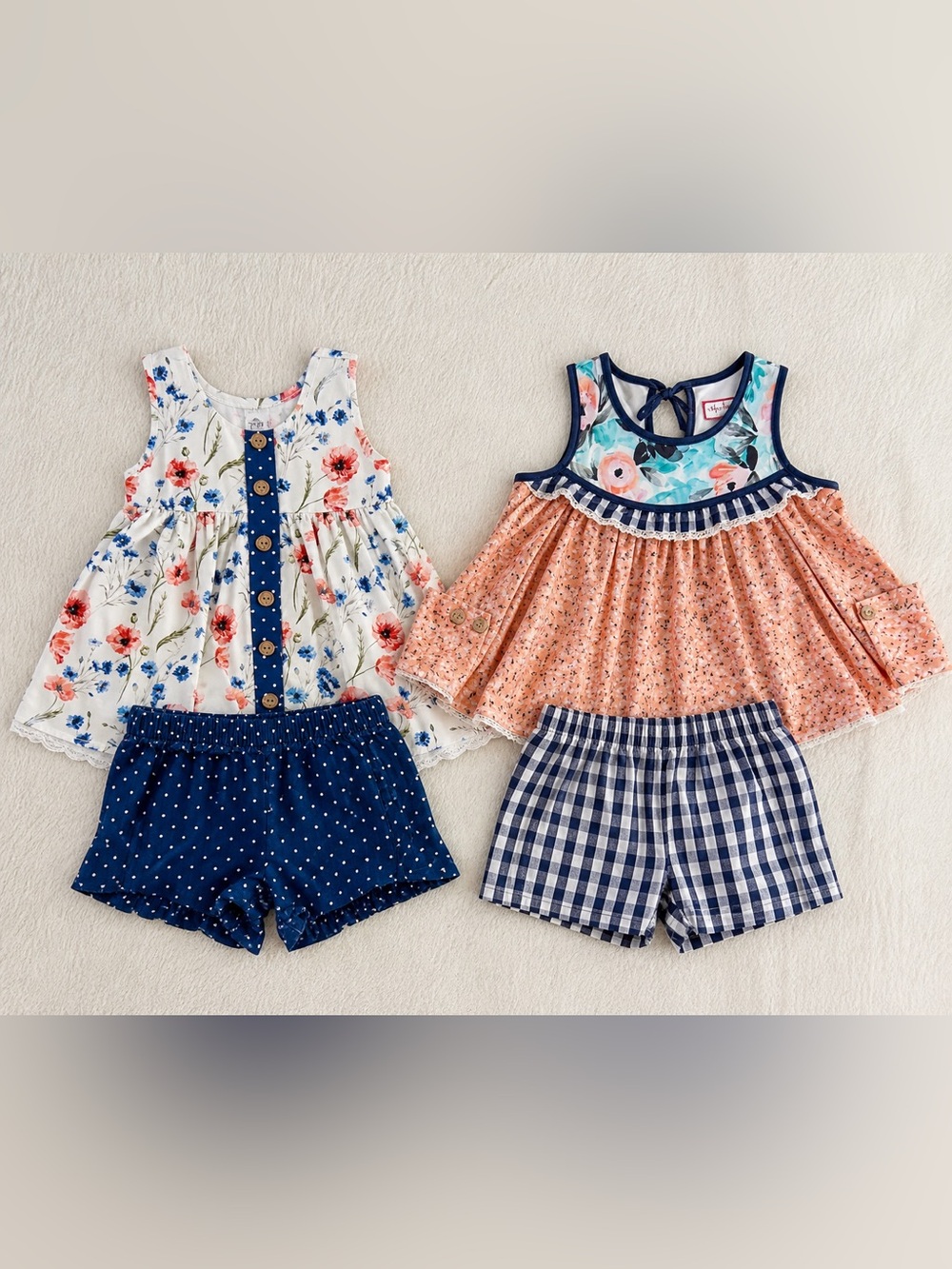 Cheeky Plum Girls 3T Boutique Bundle 2 Sets Floral Shorts Summer Spring